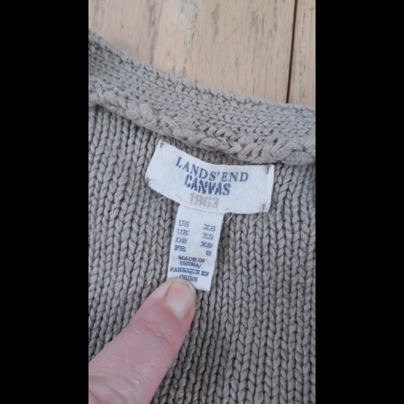 Lands End Canvas chunky button front cardigan - Picture 8 of 11